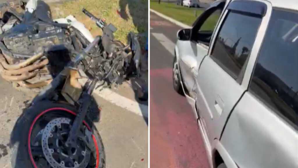 motociclista-fica-ferido-apos-acidente-com-carro-em-santa-barbara